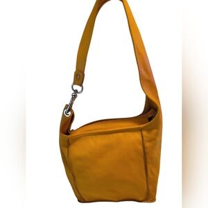 Innue Goldenrod Leather Slouchy  Hobo Bag
